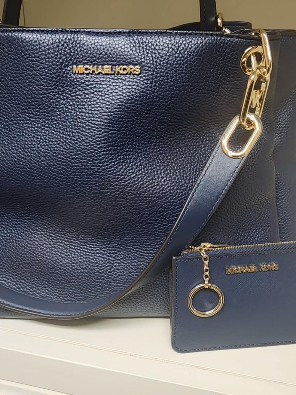 Dark Blue Michael Kors Shoulder bag with matching cardholder